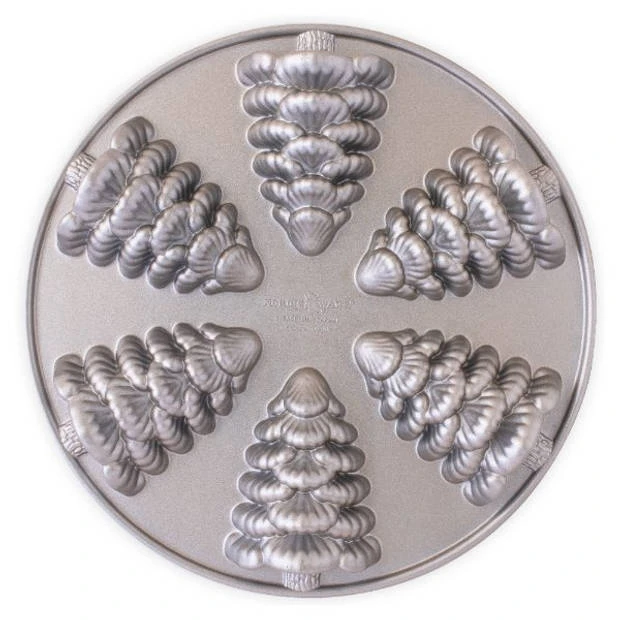 Bakvorm "Evergreen Tree Cakelets"- Nordic Ware Sparkling Silver Holiday