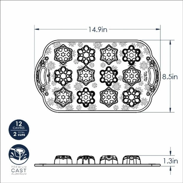Nordic Ware - Bakvorm "Frosty Flakes Cakelet Pan" - Nordic Ware Sparkling Silver Holiday Nordic Ware - Bakvorm "Frosty Flakes Cakelet Pan" - Nordic Ware Sparkling Silver Holiday -Nordic Ware 3832824 ce7dbf12