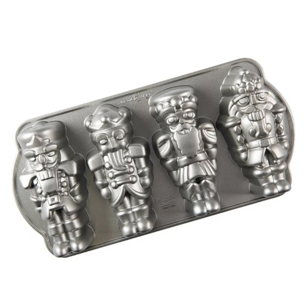 Nordic Ware - Bakvorm "Nutcracker Sweets Cakelet Pan" - Nordic Ware Sparkling Silver Holiday