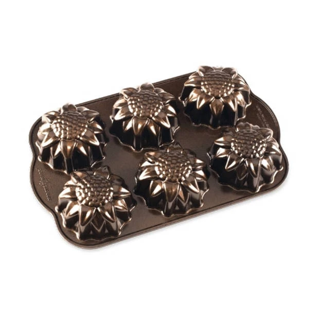Nordic Ware - Bakvorm "Sunflower Cakelet Pan" - Nordic Ware Fall Harvest Bronze